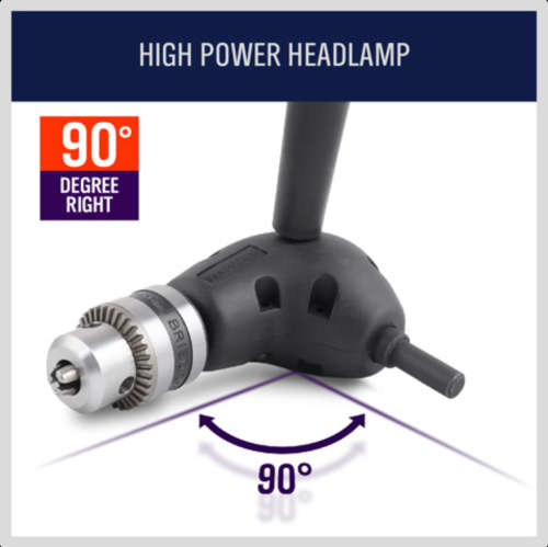 Right Angle Drill Attachment 90 Degree Handle Adaptor with keyed Chuck