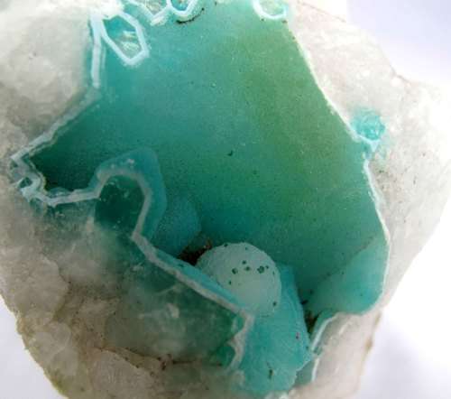 Ajoite Druzy & Malachite on Quartz, Messina Copper Mine, South Africa