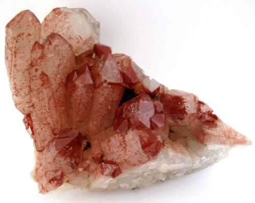 Red Hematite in Quartz Cluster, Orange River Area, Northern Cape, South Africa