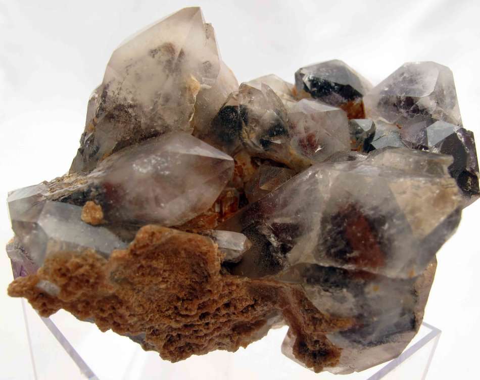 Amethyst & Blood Red Hematite in Quartz Cluster, Orange River Area, Namibia