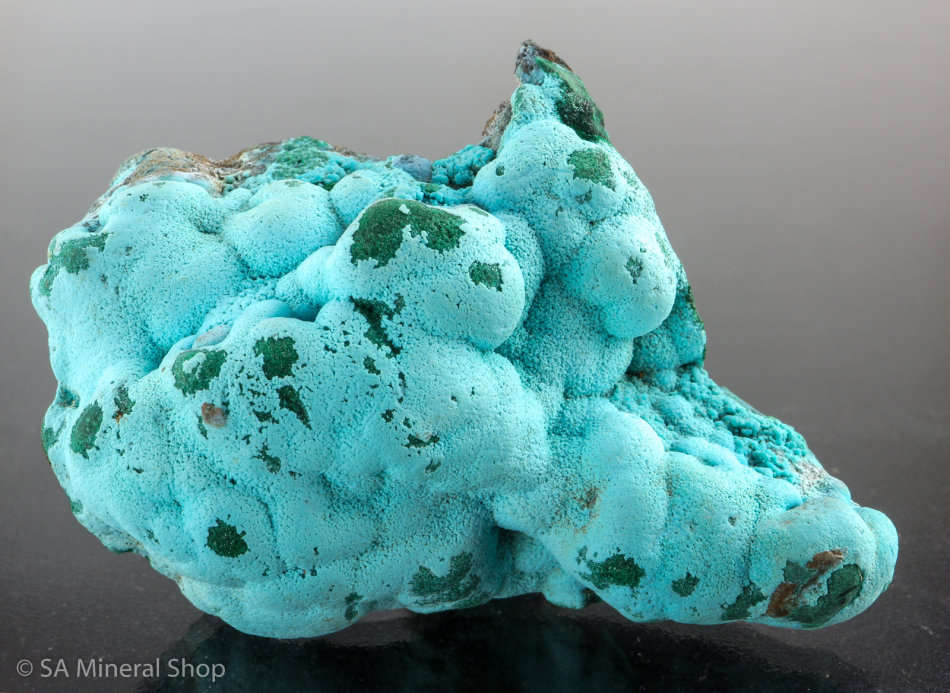 Chrysocolla on Malachite on Matrix ,Katanga, DRC