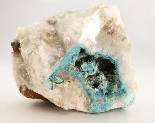 Shattuckite on Calcite Vug, Tantara Mine, DRC