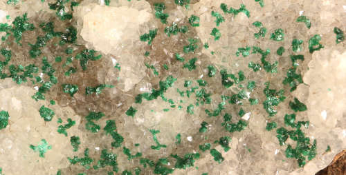 Malachite on Quartz on Matrix, Tenke Fungurume, DR Congo