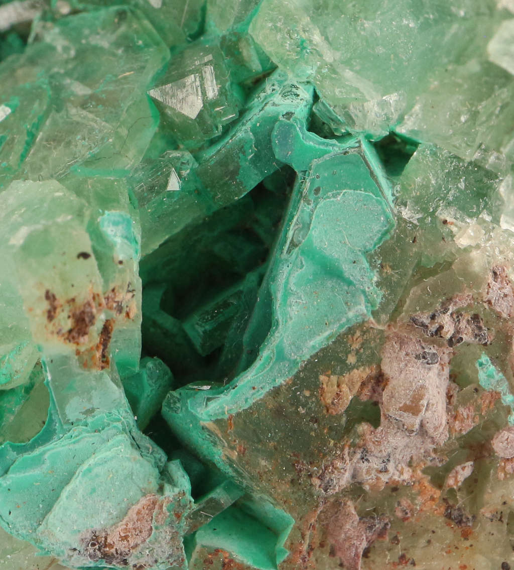 Malachite incl Baryte, Shinkolobwe Mine, DRC