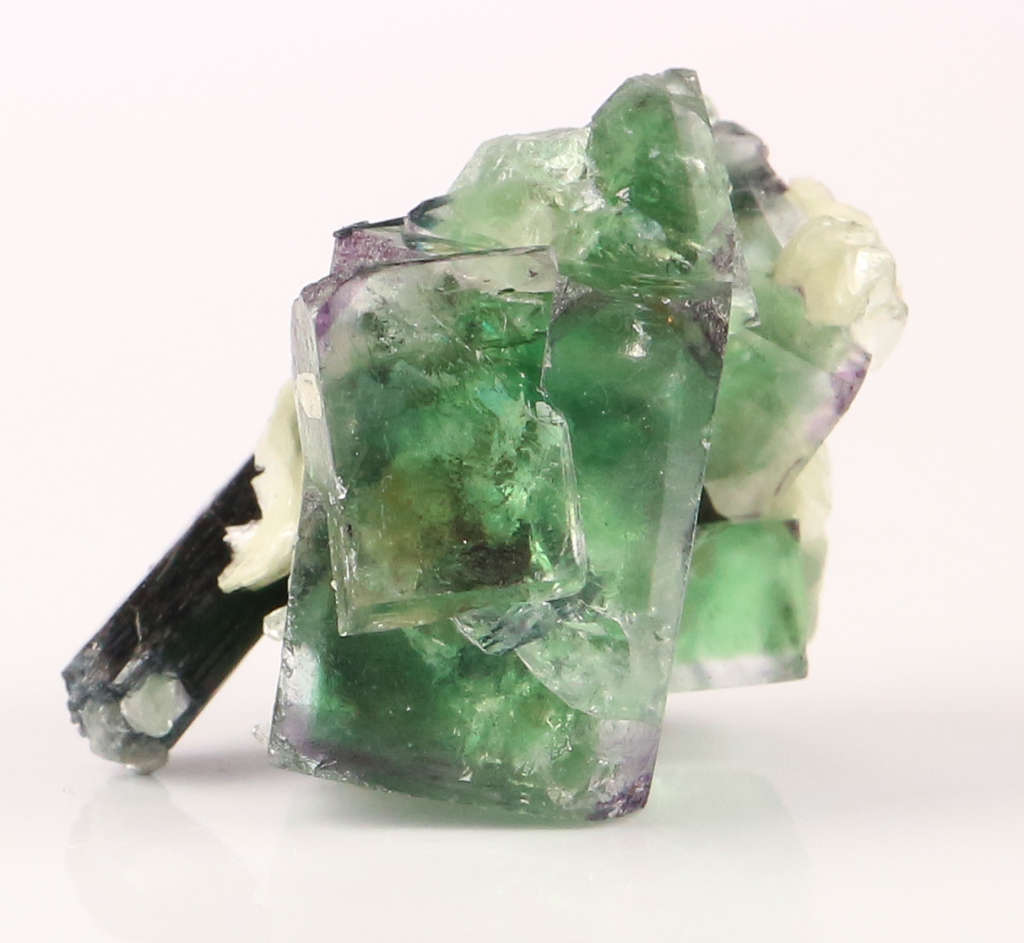 Fluorite on Schorl, Erongo Mnt Region, Namibia
