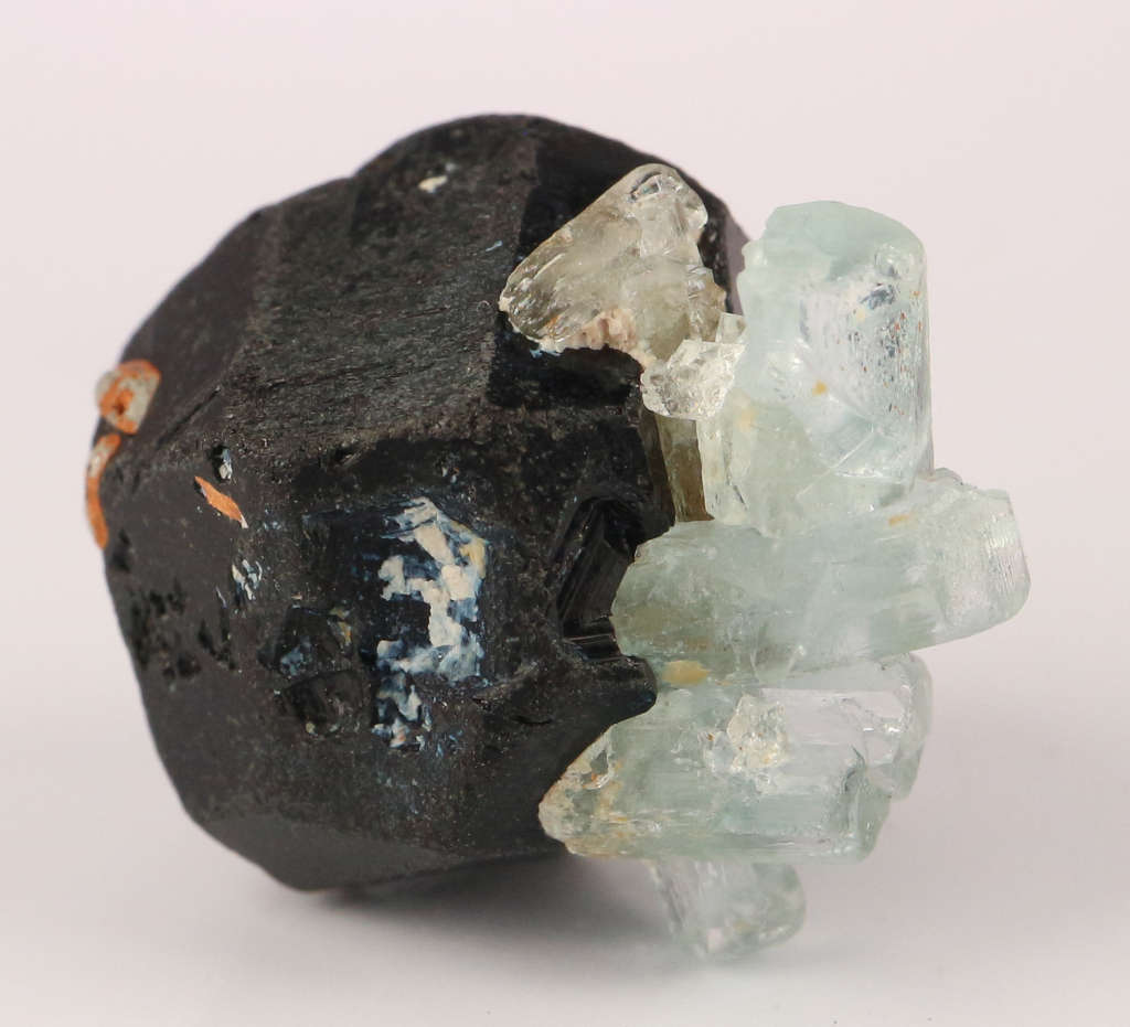 Aquamarine on Schorl, Erongo Mnt Region, Namibia