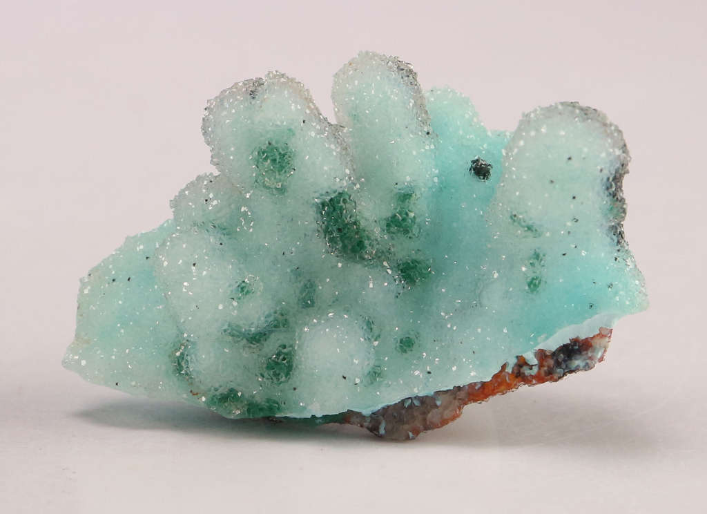 Quartz on Chrysocolla psm Azurite, Tenke Fungurume, DR Congo