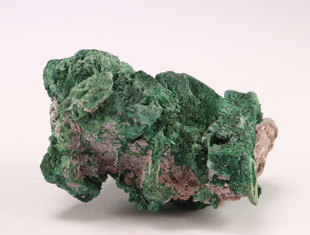 Malachite on Cobaltoan Calcite Cluster, Mashamba West Mine, DRC