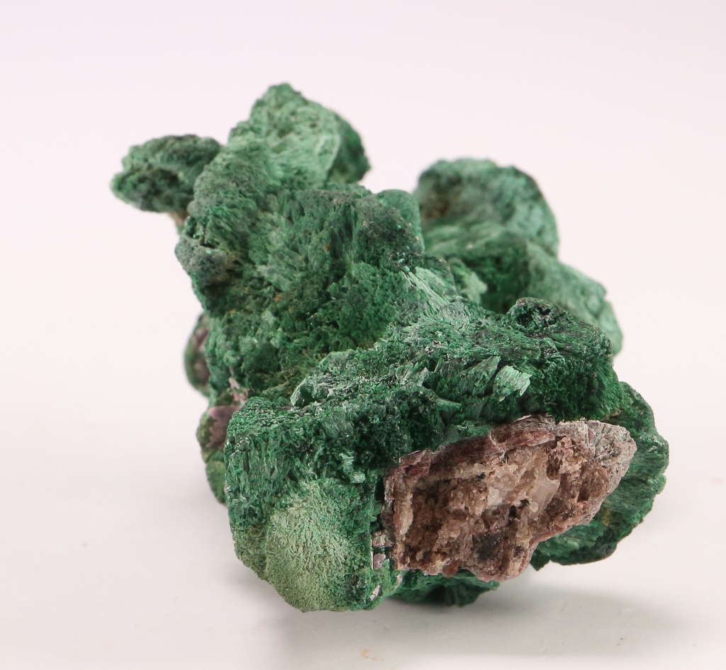 Malachite on Cobaltoan Calcite Cluster, Mashamba West Mine, DRC