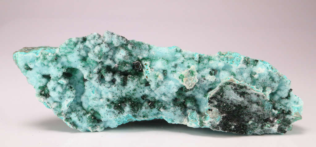 Malachite on Quartz & Chrysocolla, Tenke Fungurume, DR Congo