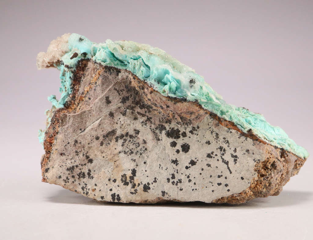 Malachite on Quartz & Chrysocolla, Tenke Fungurume, DR Congo