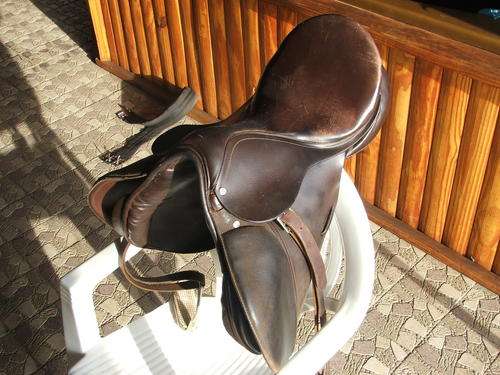 Horse saddle with accessories