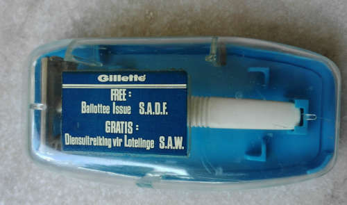 GILLETTE RAZOR. FREE BALLOTTEE ISSUE. S A D F.