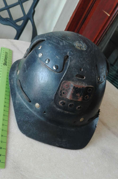 VINTAGE BAKELITE MINER'S HELMET.