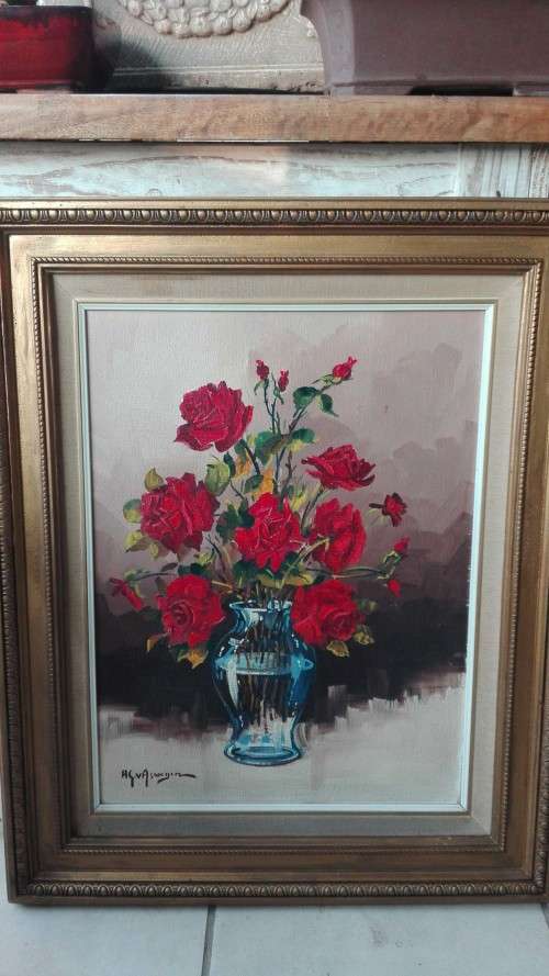 H. G. VAN ASWEGEN STILL LIFE. OIL ON BOARD. VALUE R2500.00