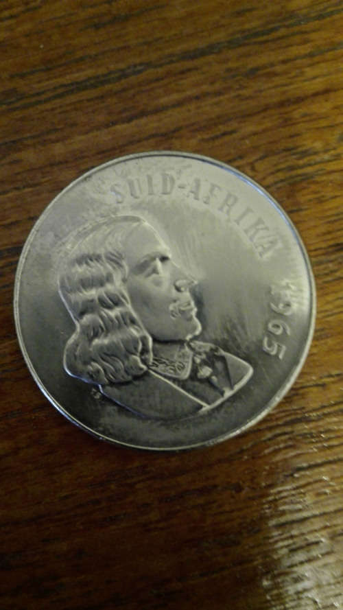 FIFTY CENT COIN. 1965. AFRIKAANS.
