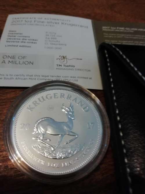2017 SILVER KRUGER RAND. PREMIUM UN CIRCULATED.