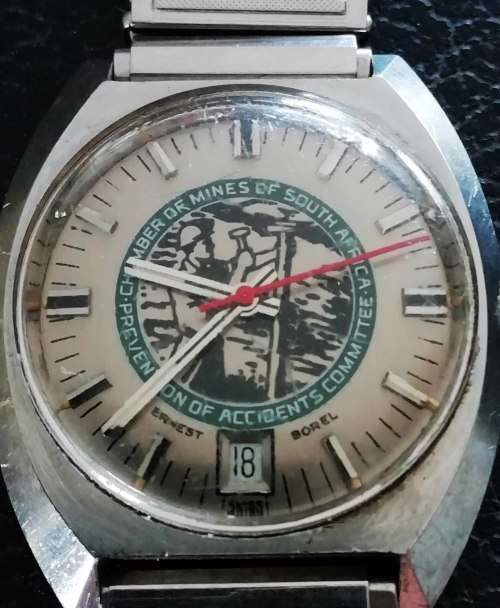 ERNEST BOREL SWISS WATCH. RARE,RARE, MINE SAFETY WATCH.