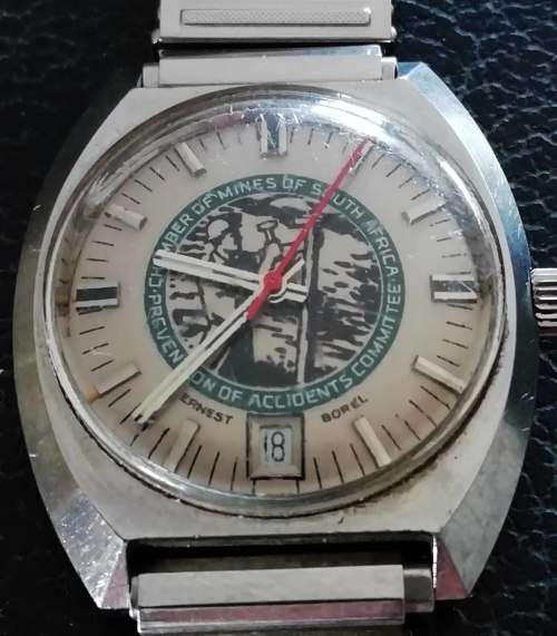 ERNEST BOREL SWISS WATCH. RARE,RARE, MINE SAFETY WATCH.