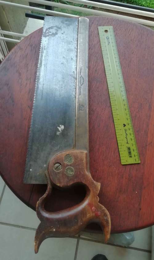 VINTAGE W TYZACH & SONS BRASS BACK TENON SAW.36 CM BLADE.
