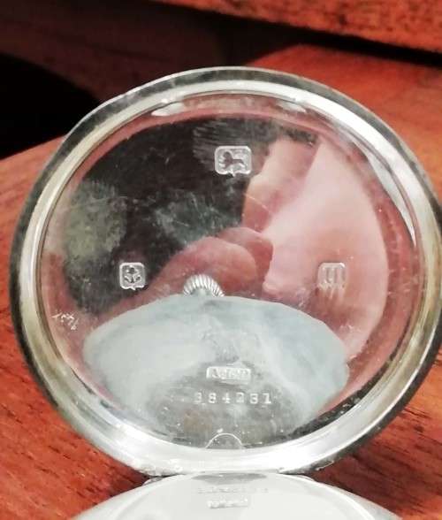 SILVER POCKET WATCH. SWISS MADE. ENGLISH CASE.