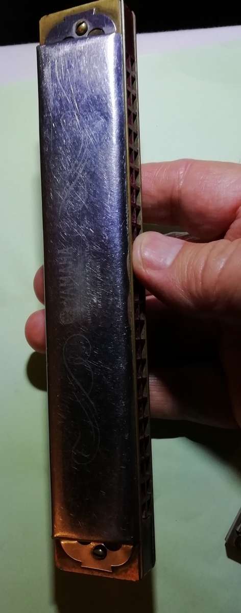 THREE VINTAGE HARMONICAS, YAMAHA VIRTUOSO No.24 . RARE.