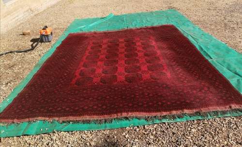 ORIENTAL CARPET. 3.92M X 3.80M. AFGHAN BOKHARA.
