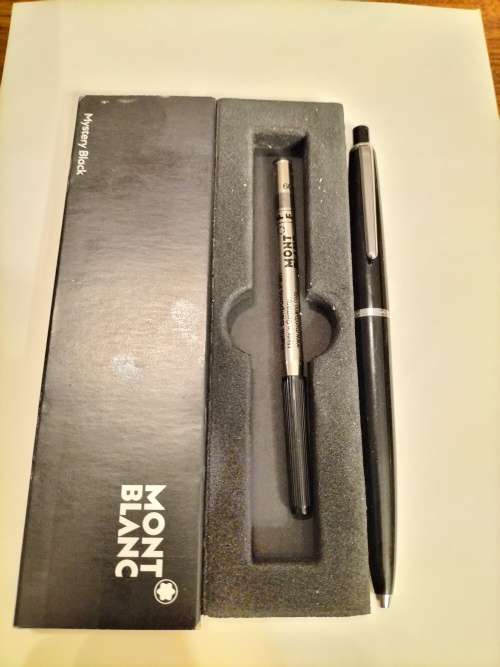 MONT BLANC BALL POINT PEN,, AND REFILL.