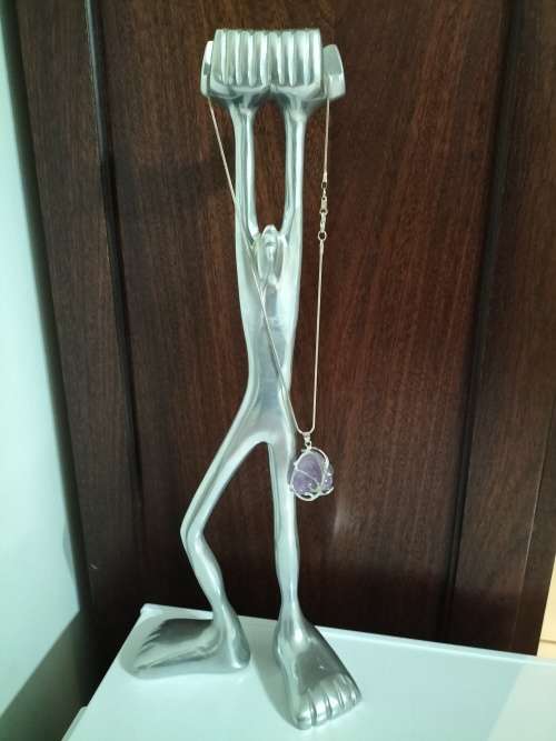 C BOYES JEWELLERY STAND. WITH NECKLACE.