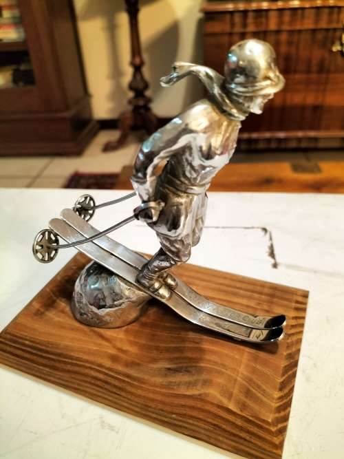 RILEY MOTOR CAR MASCOT. RARE. THE SKI LADY. .