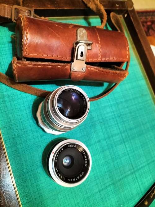 ROESCHLEIN, KREUZNACH E TELENAR CAMERA LENS. AND ISCO GOTTINGEN LENS. RARE.