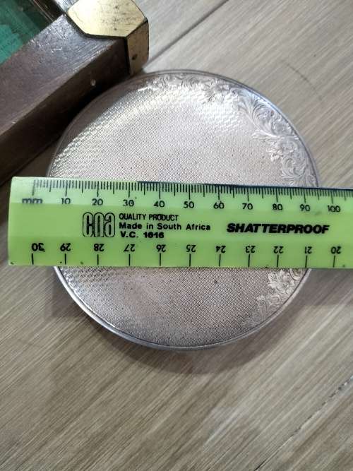 ANTIQUE CRYSTAL GLASS BOWL AND STERLING SILVER LID.