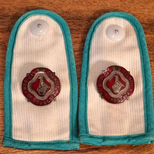 RARE RHODESIA SILVER EPULETS.