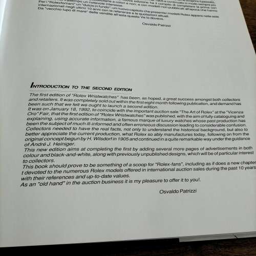 RARE REFERENCE BOOK. ENGLISH AND ITALIAN. ROLEX WATCHES. VALUE. $350.