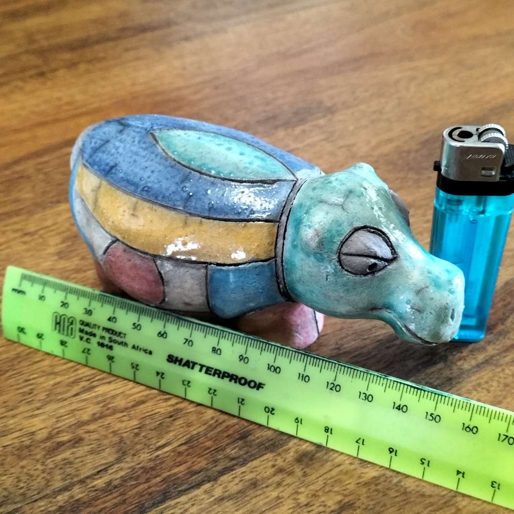 THREE, `S. A.` RAKU CERAMIC FIGURINES.