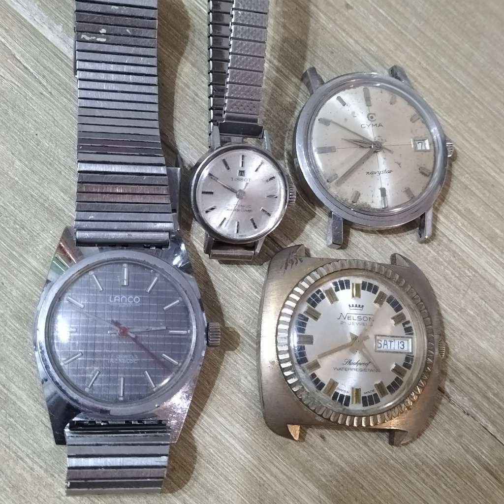 VINTAGE LANCO,TISSOT, CYMA, NELSON WRIST WATCHES.