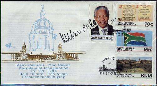 ## Hand stamped Mandela Inauguration FDC##