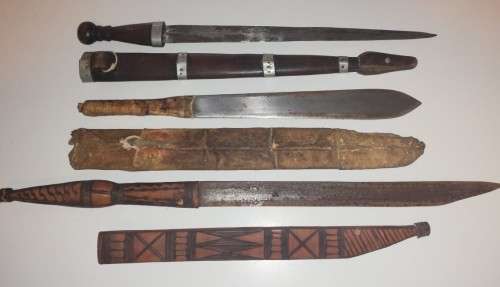 Selection of antique hunting knives