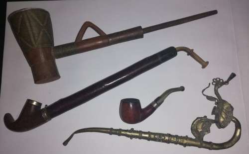 Selection of old smoking pipes