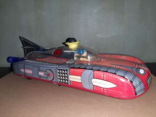 Vintage space rocket tin toy