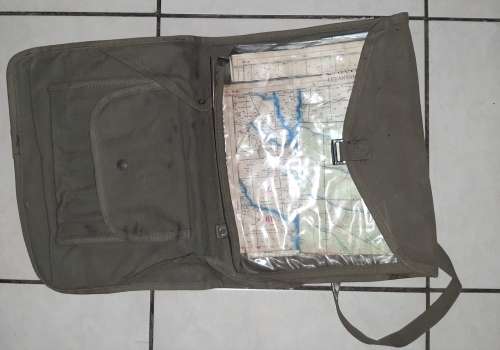 Old military document and map bag