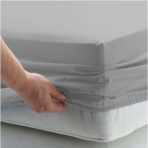**BARGAIN** Double Size Microfibre Fitted Sheet - Grey