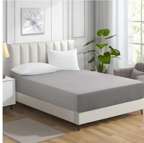 **BARGAIN** Double Size Microfibre Fitted Sheet - Grey