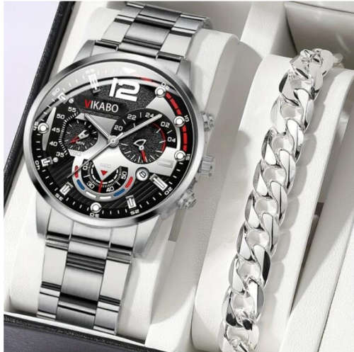 Aesthetic Mens 2pcs Watch Set