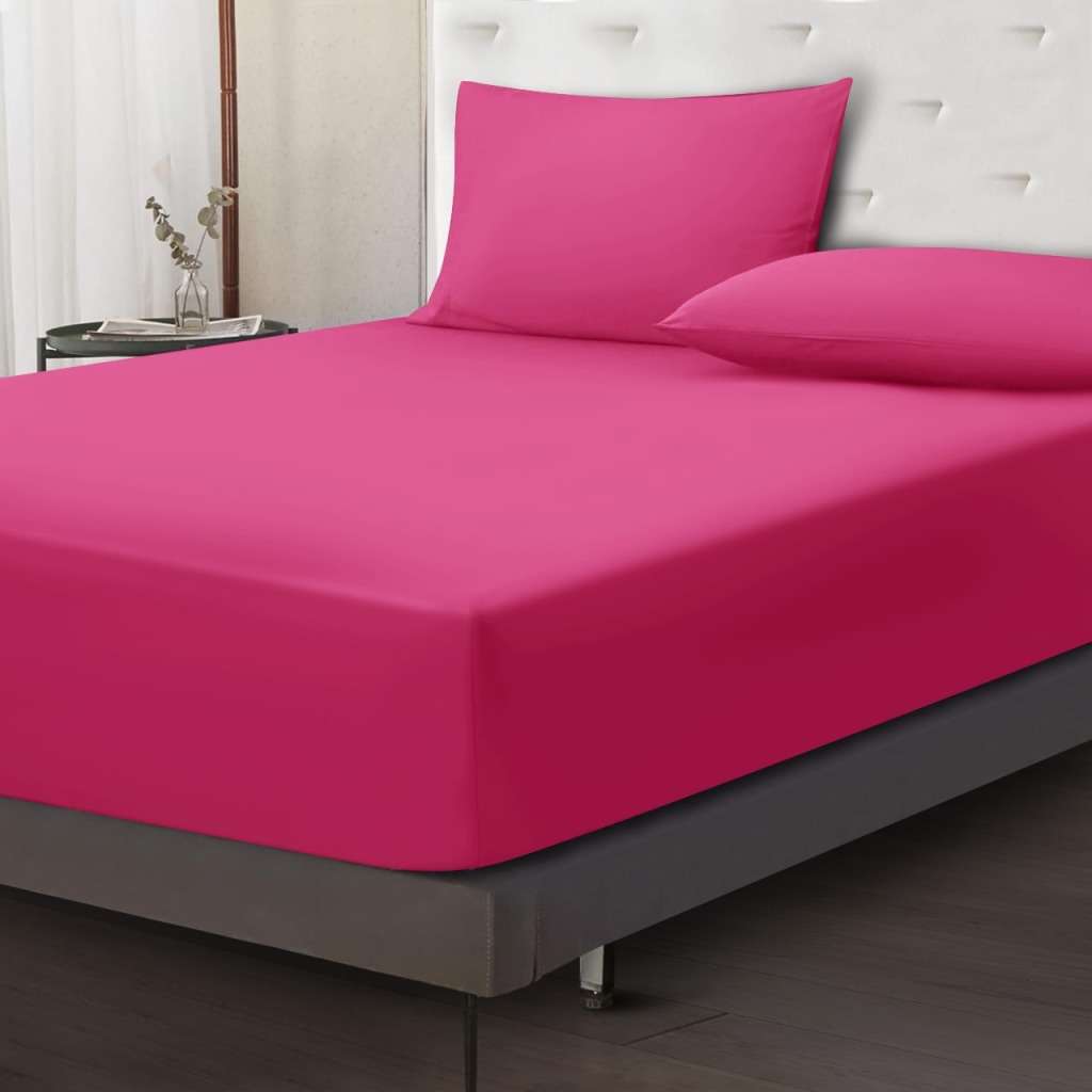 **BARGAIN** Queen Size Microfibre Fitted Sheet - Magenta