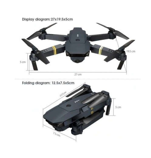Foldable Mini Drone, Wifi Camera, Live Video Drone with Altitude Hold Function