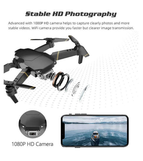 Foldable Mini Drone, Wifi Camera, Live Video Drone with Altitude Hold Function