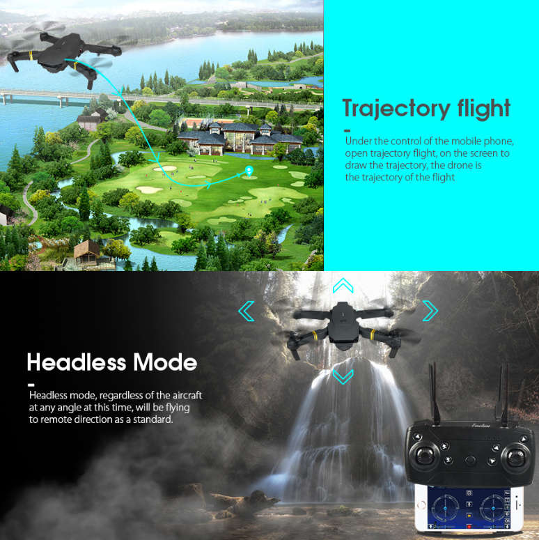 Foldable Mini Drone, Wifi Camera, Live Video Drone with Altitude Hold Function