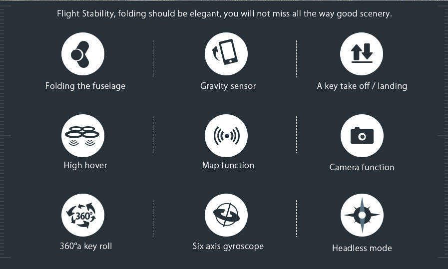 Foldable Mini Drone, Wifi Camera, Live Video Drone with Altitude Hold Function