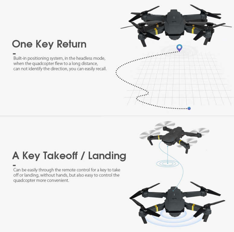 Foldable Mini Drone, Wifi Camera, Live Video Drone with Altitude Hold Function